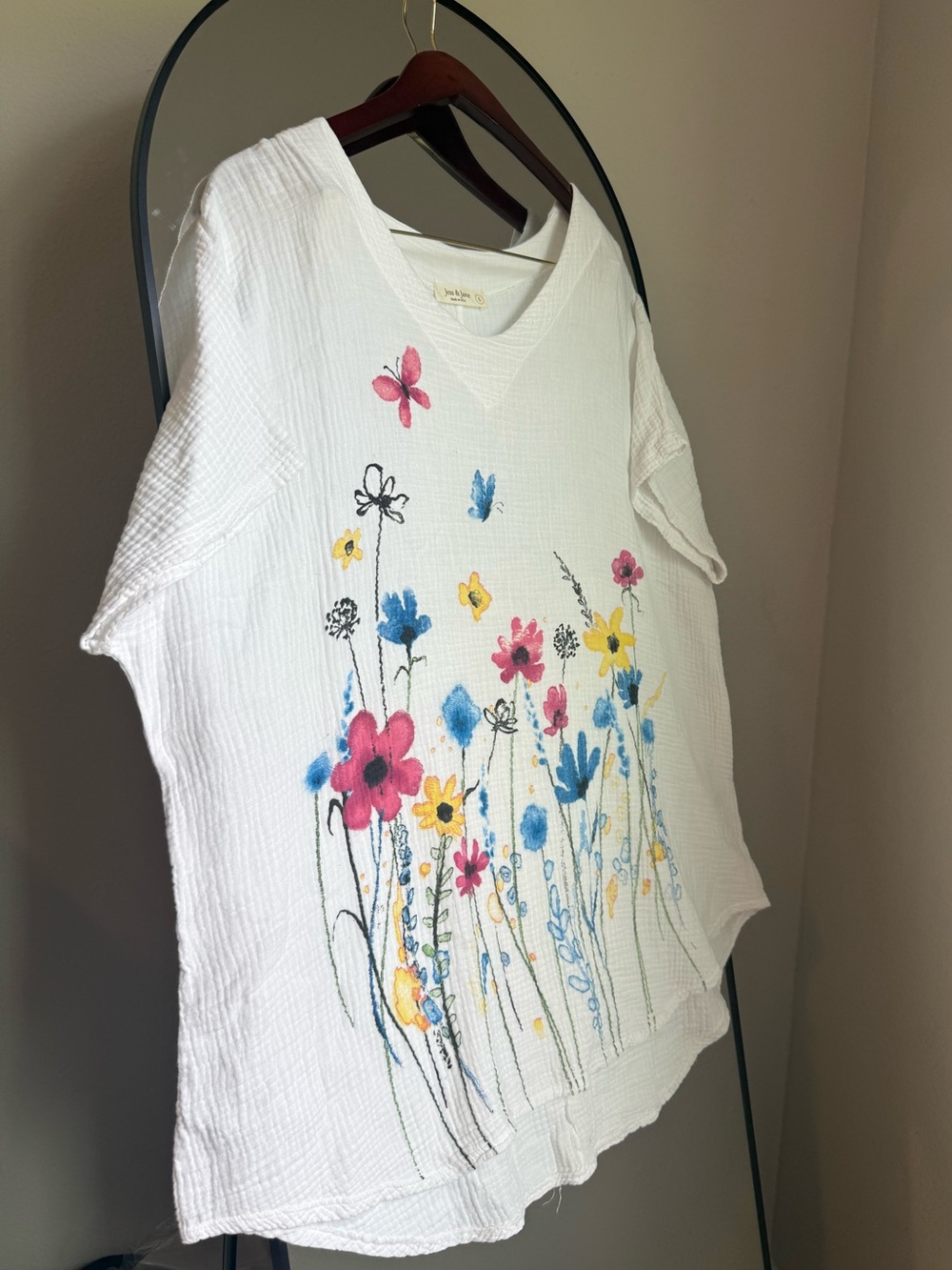 Jess & Jane mineral washed Cotton Gauze Poppy Artsy Boho in Chloe